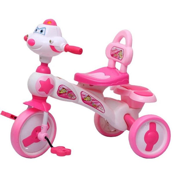 Triciclo infantil com som e luz suporta até 25 kg Cor:Rosa