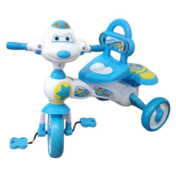 Triciclo  infantil  com som e luz suporta até 25 kg Cor:Azul
