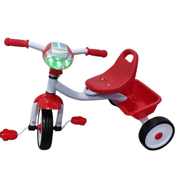 Triciclo Motoca infantil pedal com som e luz  Cor:Vermelho