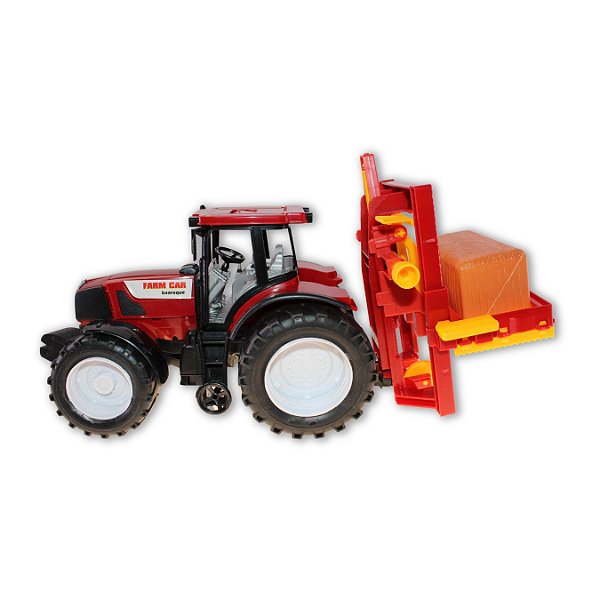 Trator de Brinquedo com Implementos Flexão 36cm madeira