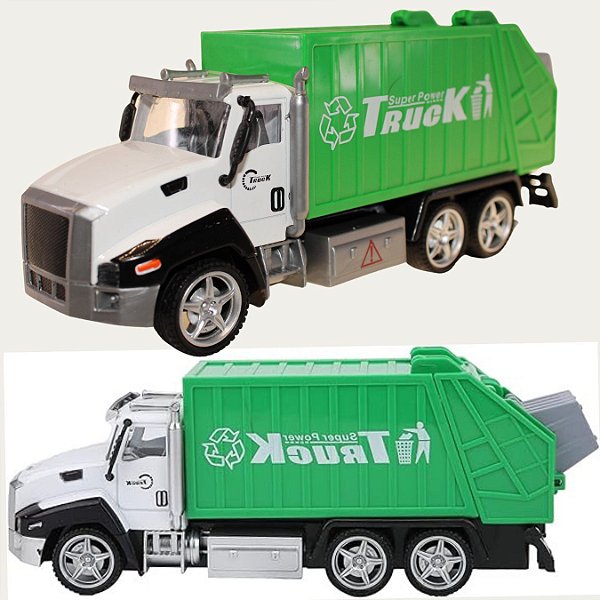 Caminhão De Ferro,Plastico Colecionáveis 19cm Modelo:Lixeiro