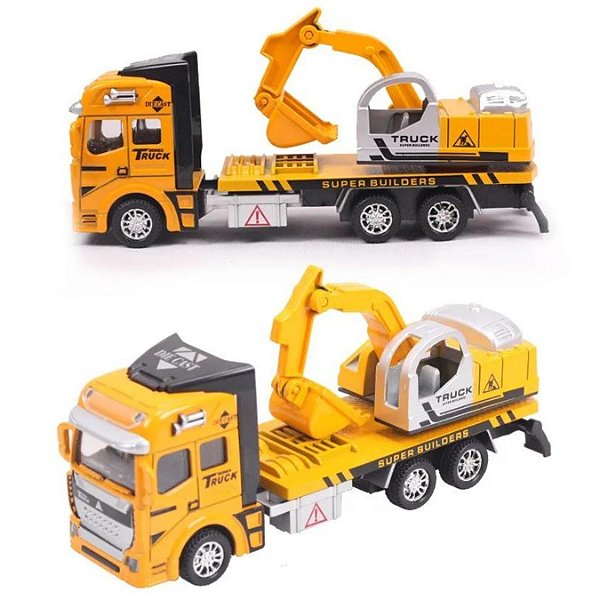 Caminhão De Ferro,Plastico Colecionável 19cm Mod:Escavadeira