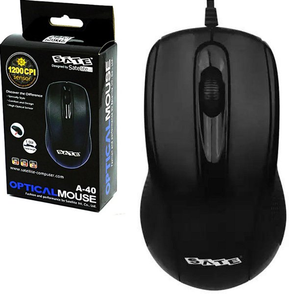 Mouse Sate A-40 Optico USB Preto - Satellite