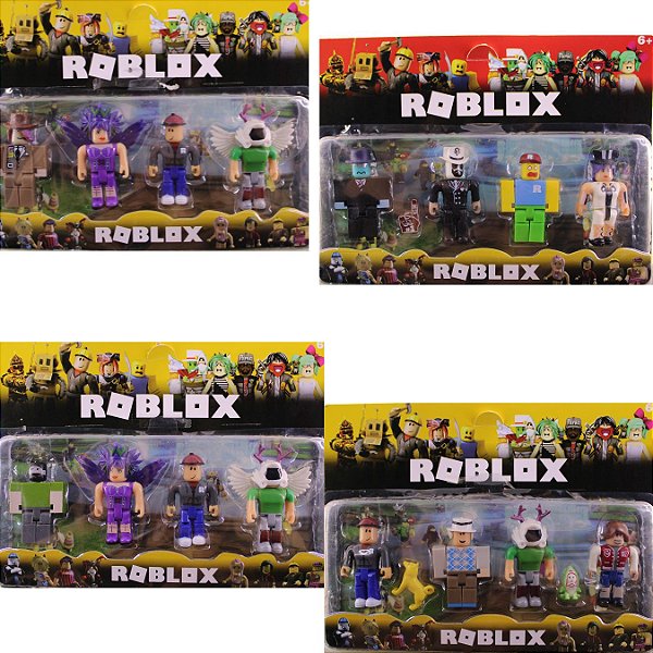 Cartelado 4 Bonecos Roblox Novo Modelo + Acessorios