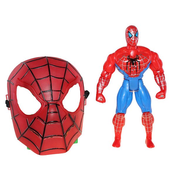 Boneco Super Heróis  25cm + 1 Mascara Personag:Homem Aranha