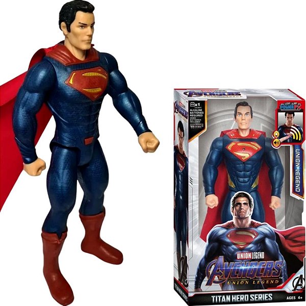 Boneco 30cm articulado com som e led Personagem:Super Homem