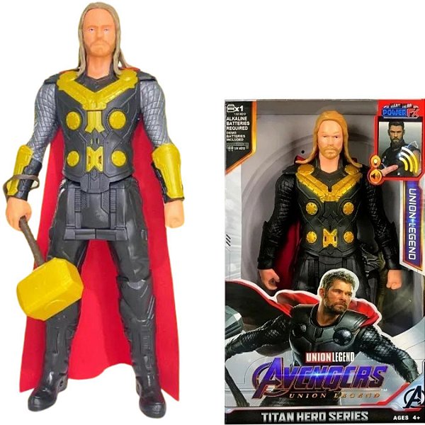 Boneco  30cm  articulado com som e led Personagem:Thor