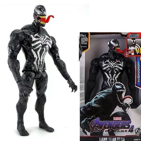 Boneco  30cm articulado com som e led Personagem:Venom