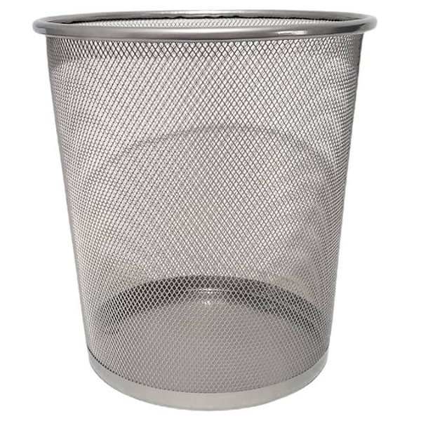 Lixeira Metal Aramado Telada Cesto Lixo Escritório 12L Cinza