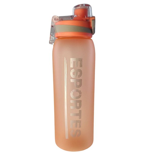 Garrafa de Agua Plastica 900ml Academia Colorida Cor:Laranja