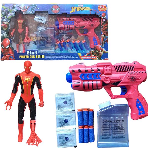 Arminha de Dardo e Bolinha Gel + Boneco Modelo:Homem Aranha
