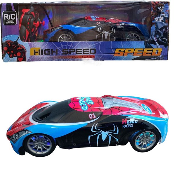 Carrinho Controle Remoto Total Homem Aranha 22cm Com Luzes