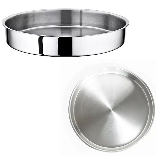 BANDEIJA/FORMA/ASSADEIRA REDONDA EM AÇO INOX ELITE