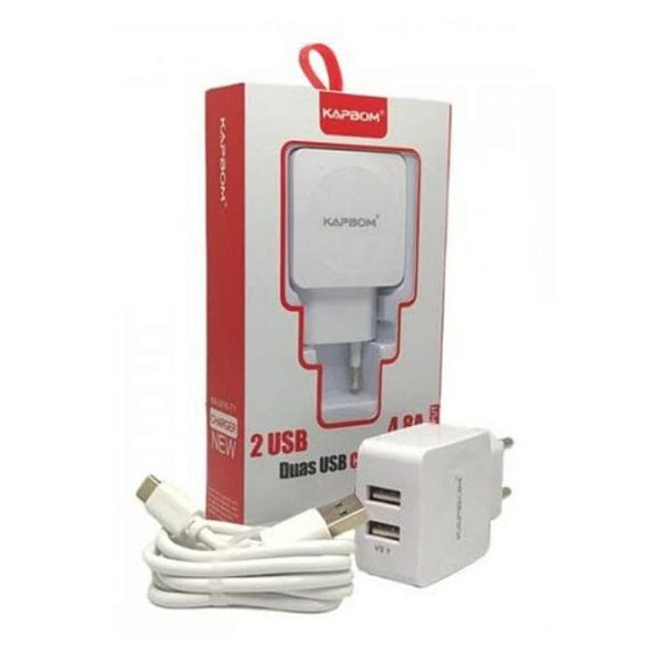 Carregador Fonte de Tomada Rapido Tipo C 5v 5.1A Usb Duplo1m