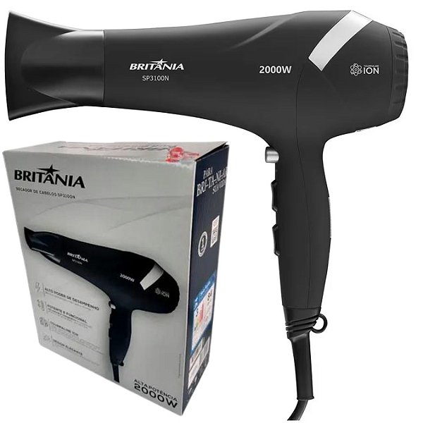 Secador de Cabelo, Sp3100N, 1800 W, Preto, 110v, Britânia