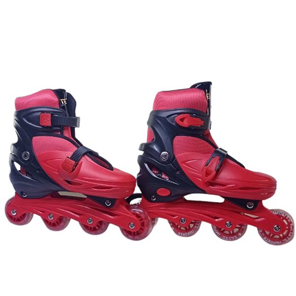 Patins Inline Roller De 4 Rodas Vermelho Elite Tamanho:32/35