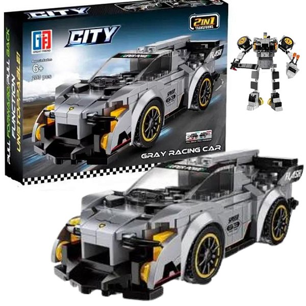 Bloco De Montar Brinquedo Speed Racing 203 pç 2em1 Car mod:1