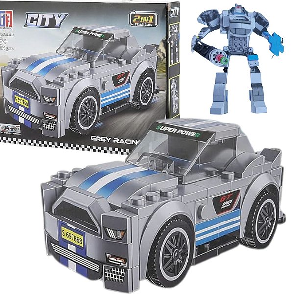 Bloco De Montar Brinquedo Racing City  194pç 2em1 Car mod:5