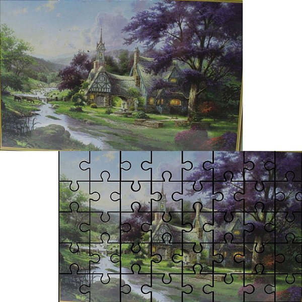 QUEBRA-CABEÇA 500 PEÇAS JOGSAW PUZZLE CASA,FONTE AGUA