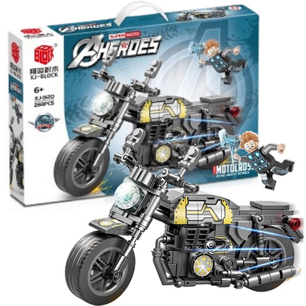 Bloco De Montar Brinquedo Aheroes Super Motocross Avangers