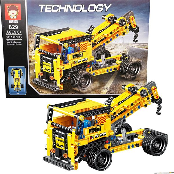 Bloco De Montar Brinquedo Technology Guincho 267 pç