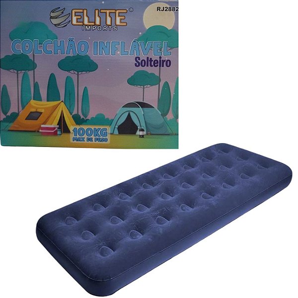 COLCHAO INFLAVEL SOLTEIRO 191X73CM SUPORTA ATÉ 100KG ELITE