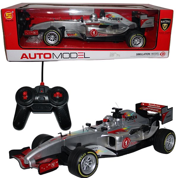 Carro de Corrida Tipo F1 Controle Remoto Grande Cor:CINZA