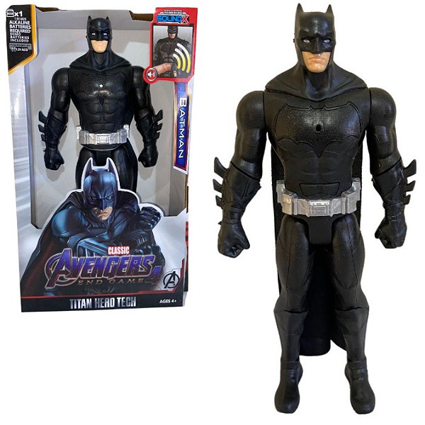 Boneco Vingadores 30cm  articulado som e led: Batman Pretro