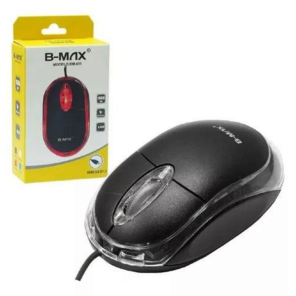 Mouse Óptico 1600 DPI Com Fio USB 3.0 B-Max BM-611