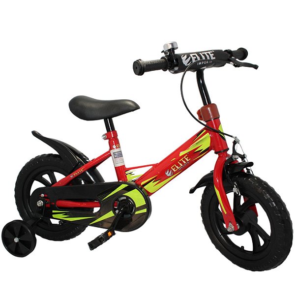 Bicicleta Infantil Aro 12 com Rodinha Elite COr:Vermelho