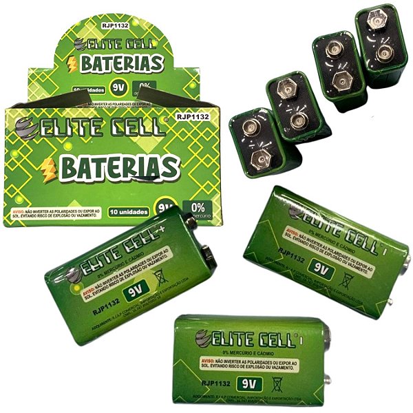 PILHA BATERIA 9 V ELITE - 1 UNIDADE