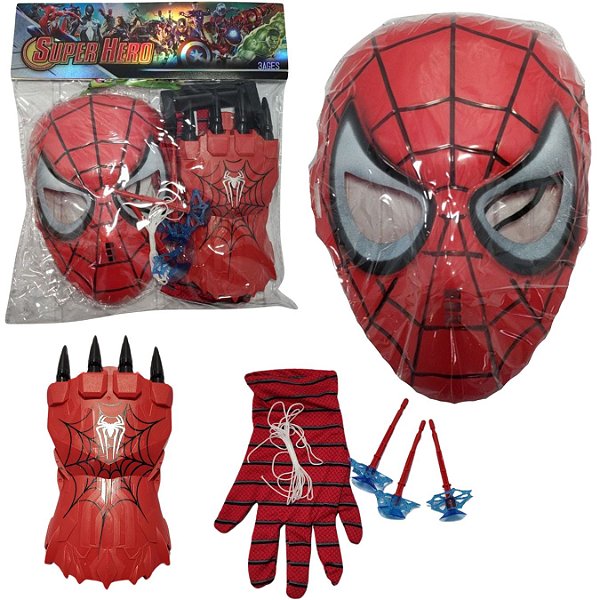 Máscara do Homem Aranha com Lança Teia de Garra