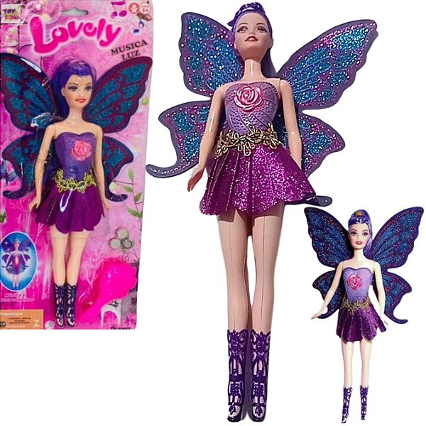 Boneca Fada Com Luz e Som Toy King TK-1807