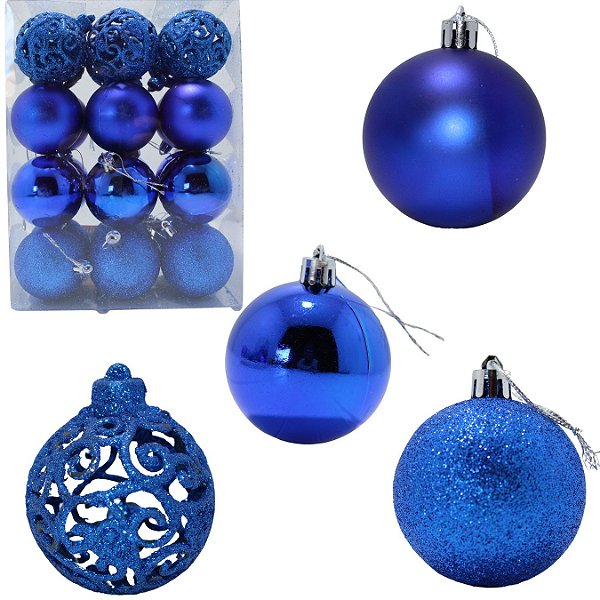 Kit Decoração Enfeite Bola de Natal 6cm 24 Unidade