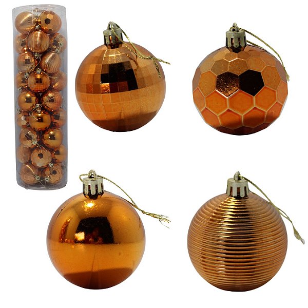 Kit Decoração Enfeite Bola de Natal 6cm 36 Unidade