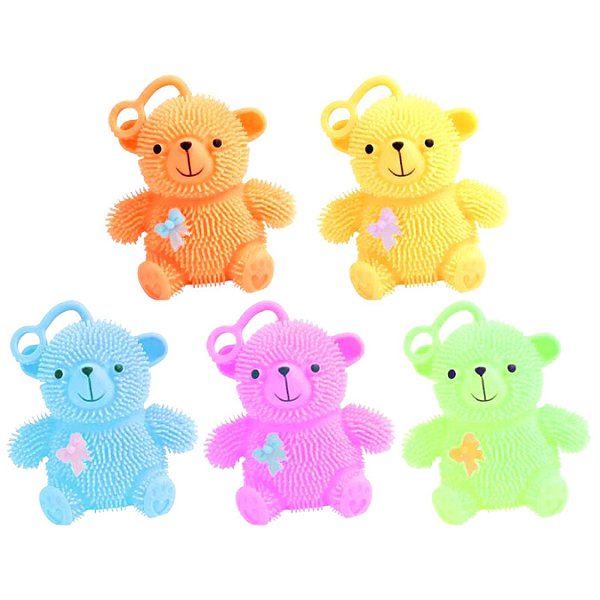Urso Macio Com Luz De Apertar Anti Stress Com Alça - SORTIDO