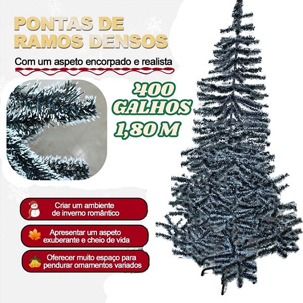Arvore de Natal Pinheiro Verde Nevada 1,80 M 400 Galhos