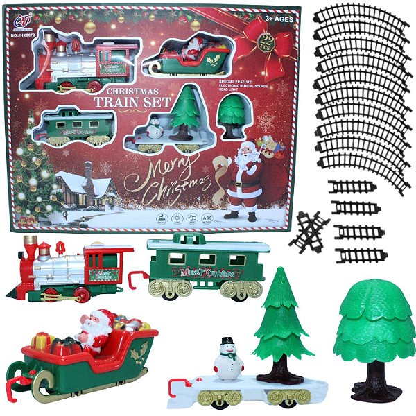 Trem Eletico Trilho com Musica e Luz-Enfeite Arvore de Natal