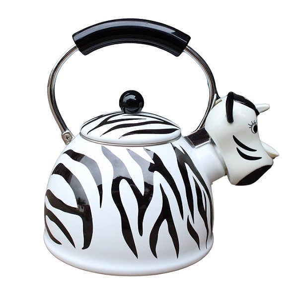 Chaleira Esmaltada Zebra Com Apito 2,5 Litros Bichinhos