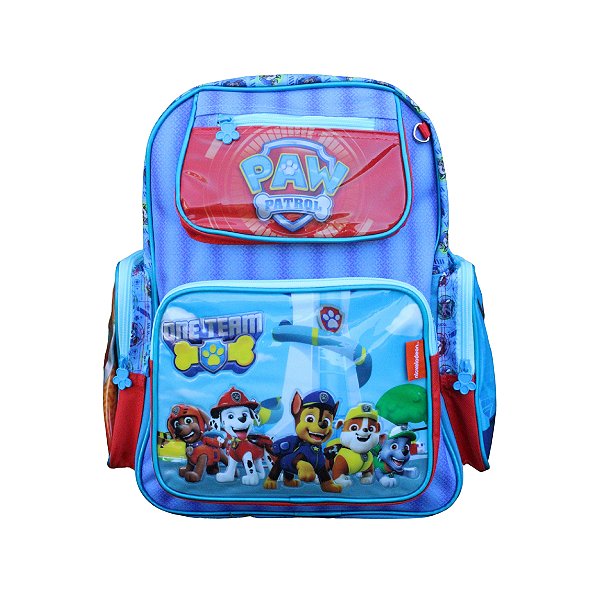 MOCHILA ESCOLAR PATRULHA CANINA REFORÇADA AZUL PARA COSTAS