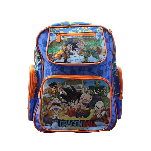 MOCHILA ESCOLAR DRAGON BALL REFORÇADA AZUL PARA COSTAS