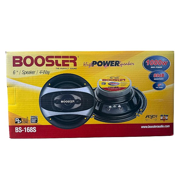 Par de Alto Falantes Booster 6 Polegadas 4 Vias