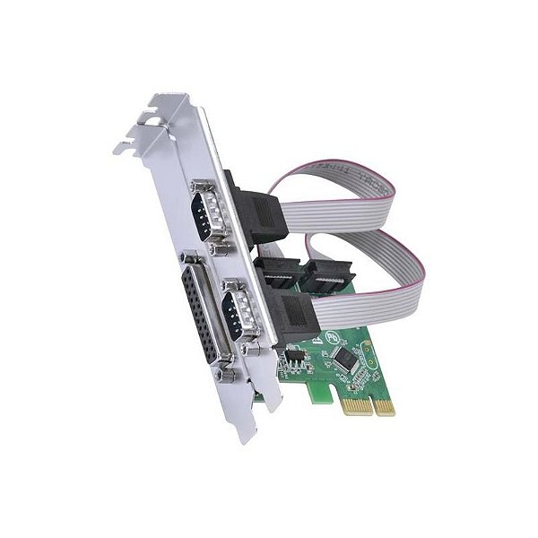 Placa PCI Express com 2 Portas Seriais e 1 Paralela - Baixo Perfil