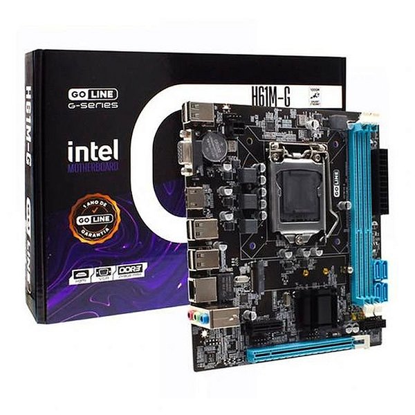 Placa Mãe Goline H61M-G LGA 1155 DDR3 com Saídas VGA/HDMI e Slots M.2 NVMe