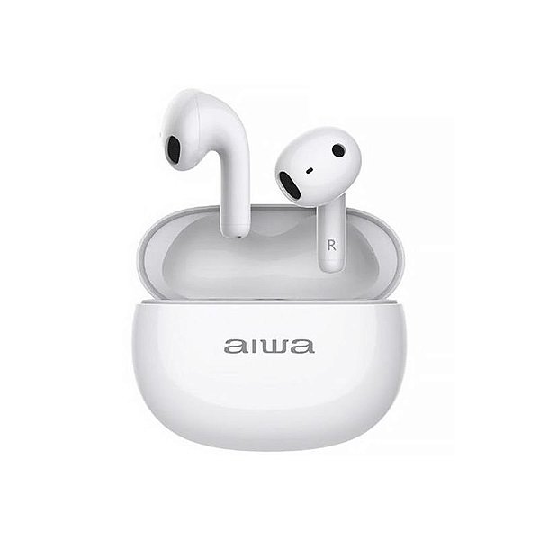 Fones de Ouvido Sem Fio Aiwa AWTWSD8 - Bluetooth e Design Elegante - Branco