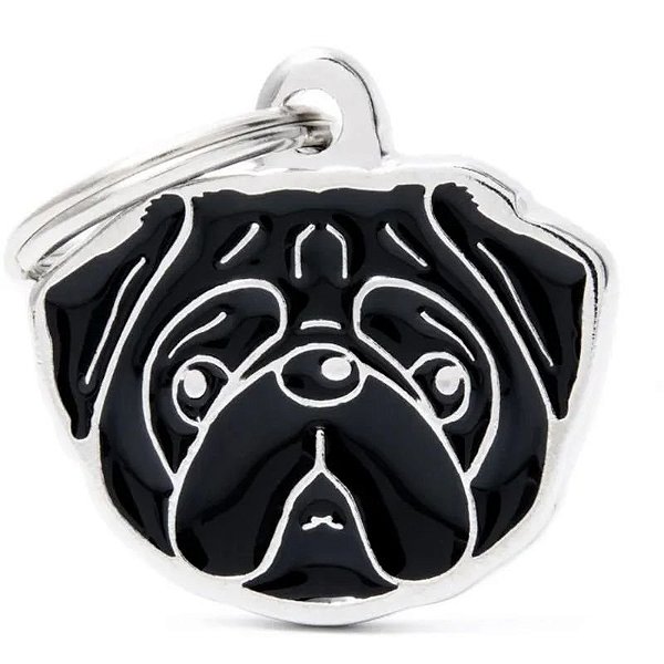 Identificador MyFamily Friends para Cão Pug Preto