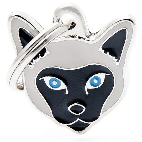Plaquinha de Identificação MyFamily Friends para Gato Siamês MF40