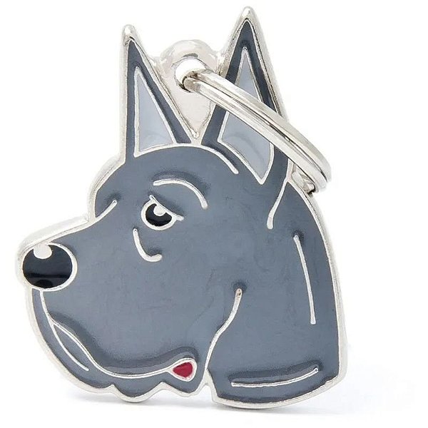 Identificador para Cão Dogue Alemão - Azul Personalizado