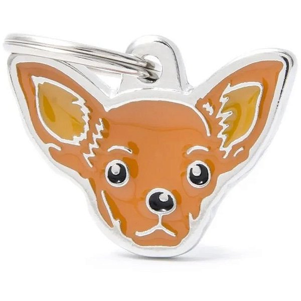 Identificador para Cão Chihuahua - Marrom Personalizado