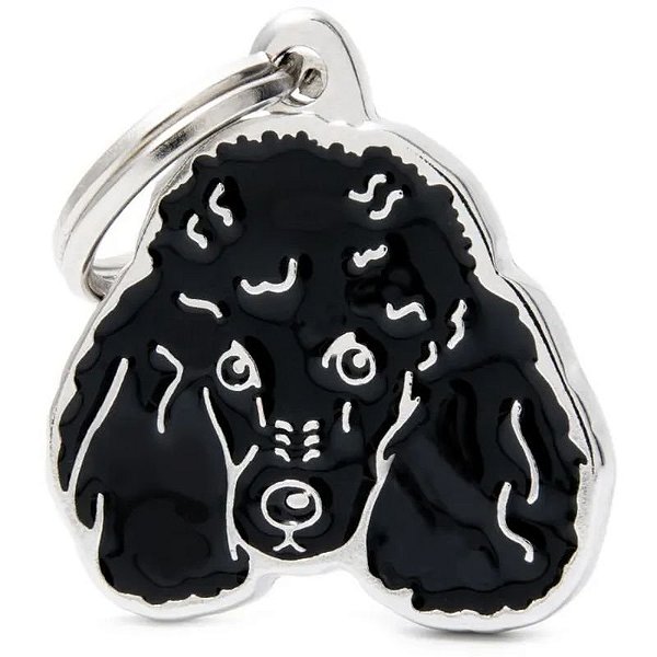 Medalha de Identificação para Cão Poodle MyFamily Friends - Preto